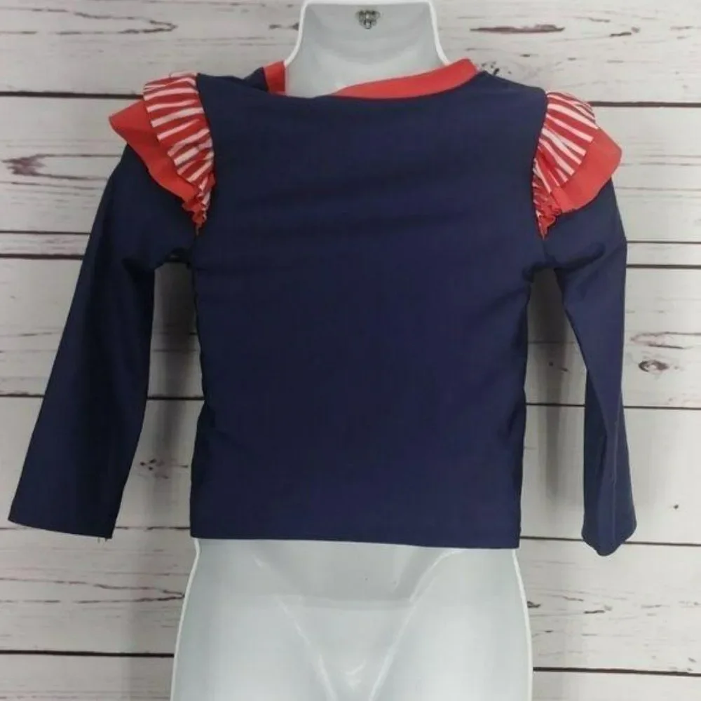 Cat and Jack Nautical Oh Say Can See Long Sleeve Swim Shirt 5T‎